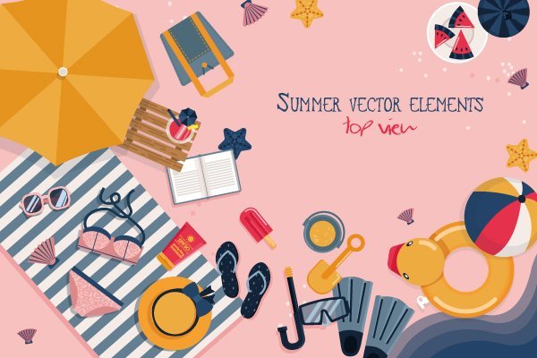 Illustrated flat vector set