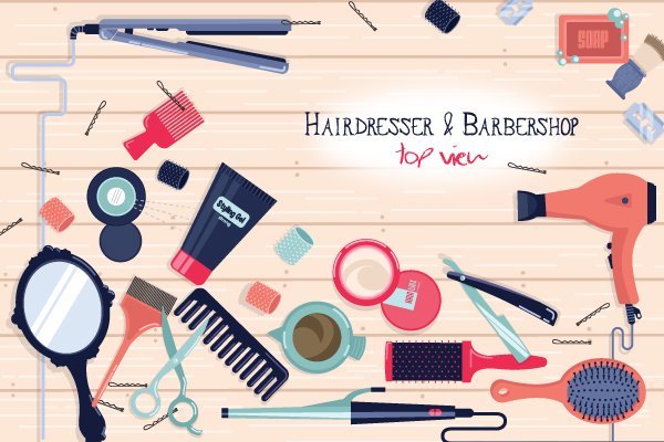 hairdresser-vector-elements - illustrator clipart