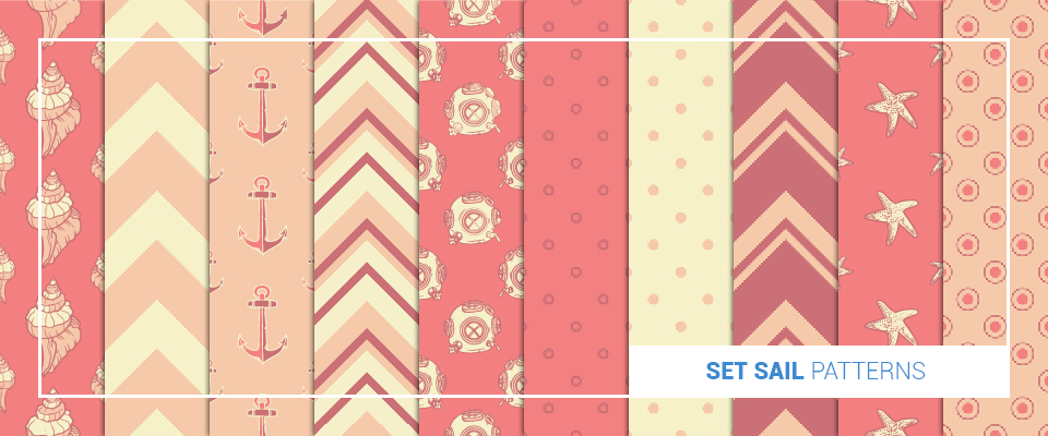 A preview of set sail background patterns from the bundle