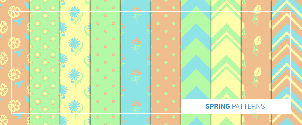 A preview of spring background  patterns from the bundle