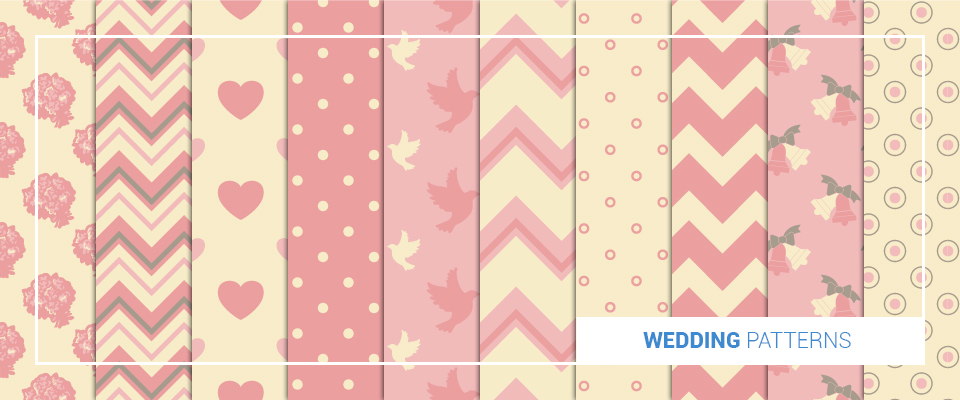 A preview of wedding patterns from the bundle