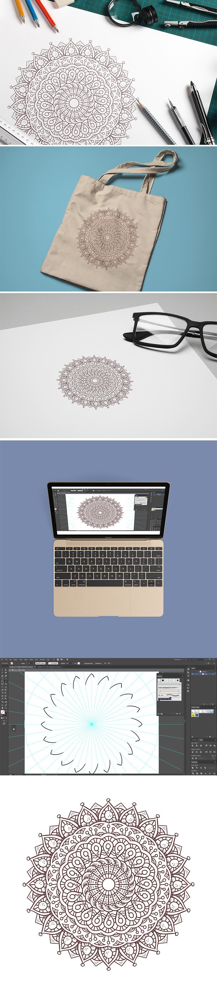 Adobe illustrator mandala kit previews. Adobe illustrator mandala kit previews.