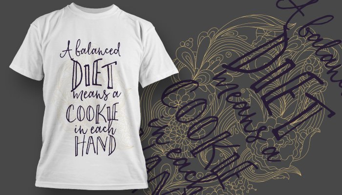 Typography t-shirt design preview with designs