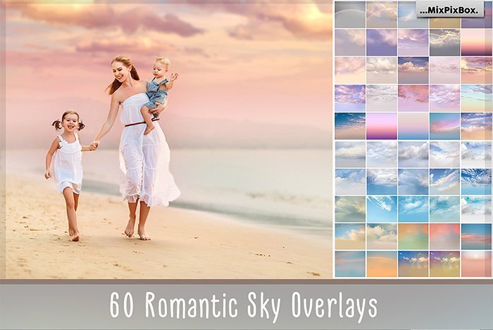 romantic sky overlays