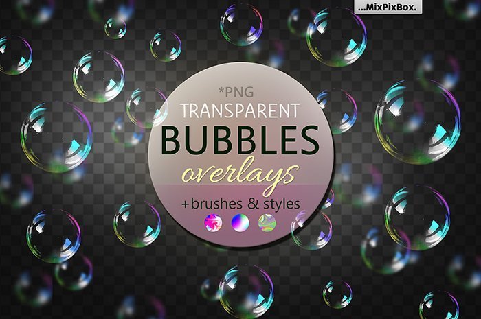 transparent bubble brushes