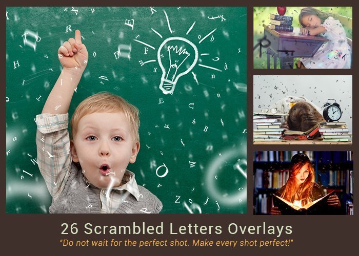 scrambled letter overlays