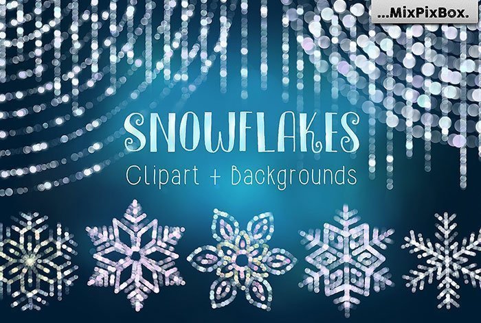 Snowflakes Clip Art and Backgrounds
