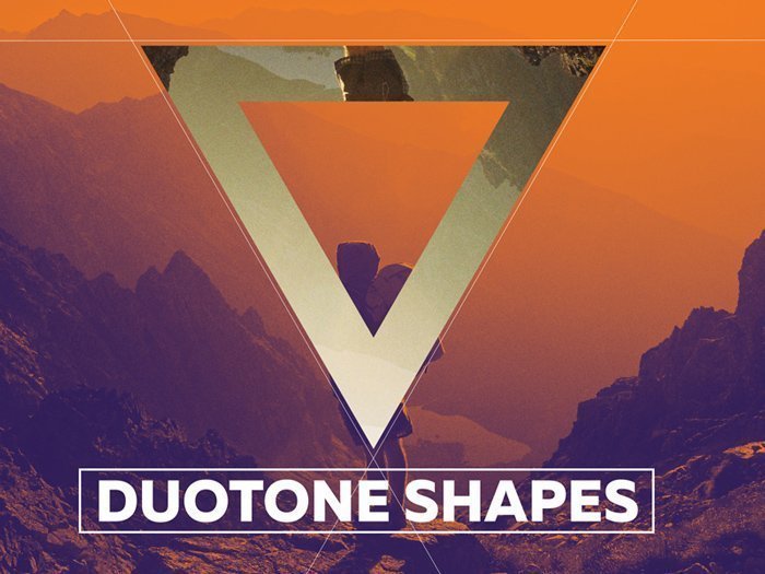 Duotone shapes preview Duotone graphic shapes preview