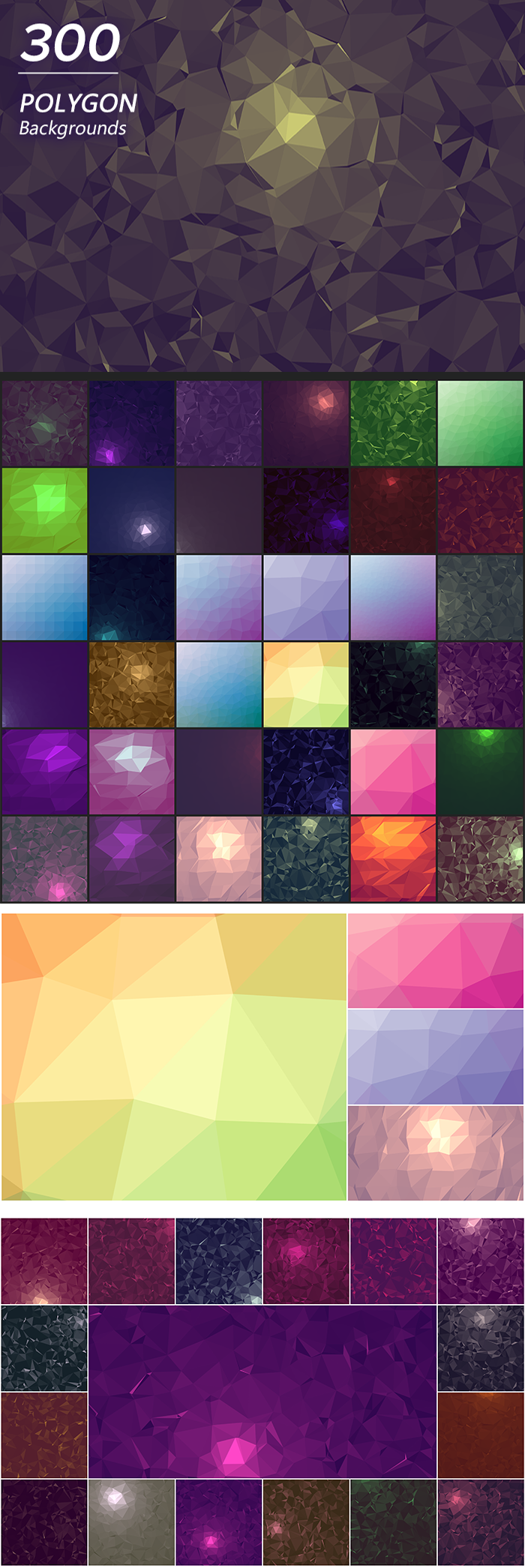 hi res Polygon backgrounds collage