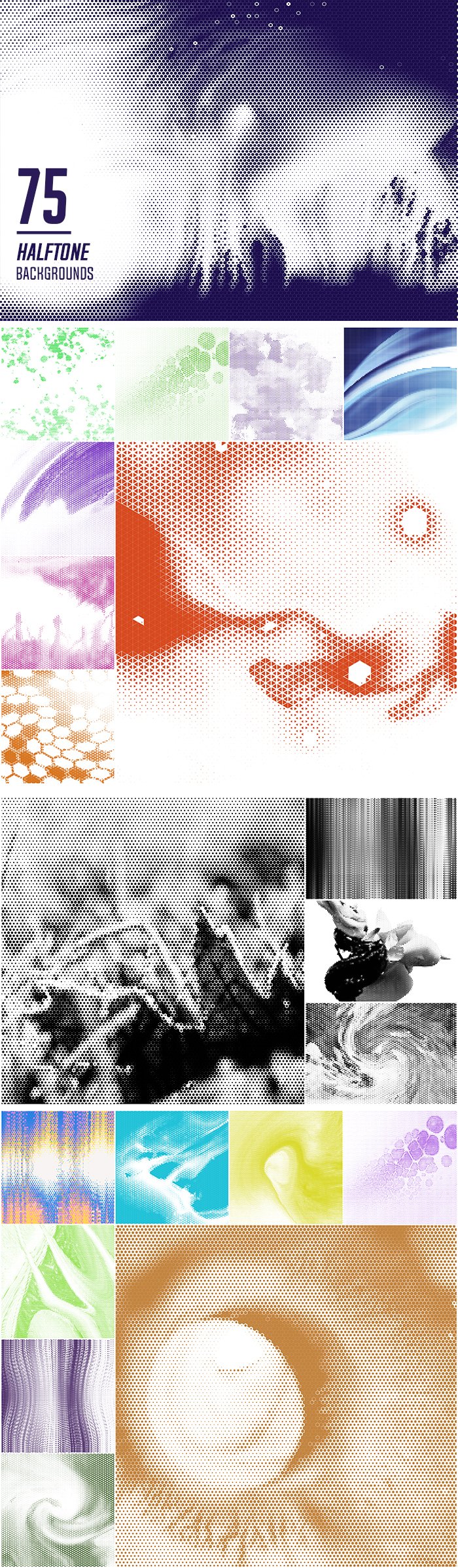 hi res half tone backgrounds collage