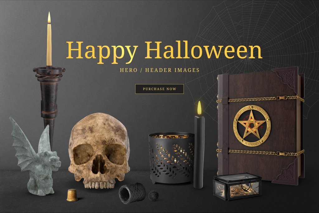 website hero section mockup - Halloween Scene Creators website hero section mockup - Halloween Scene Creators