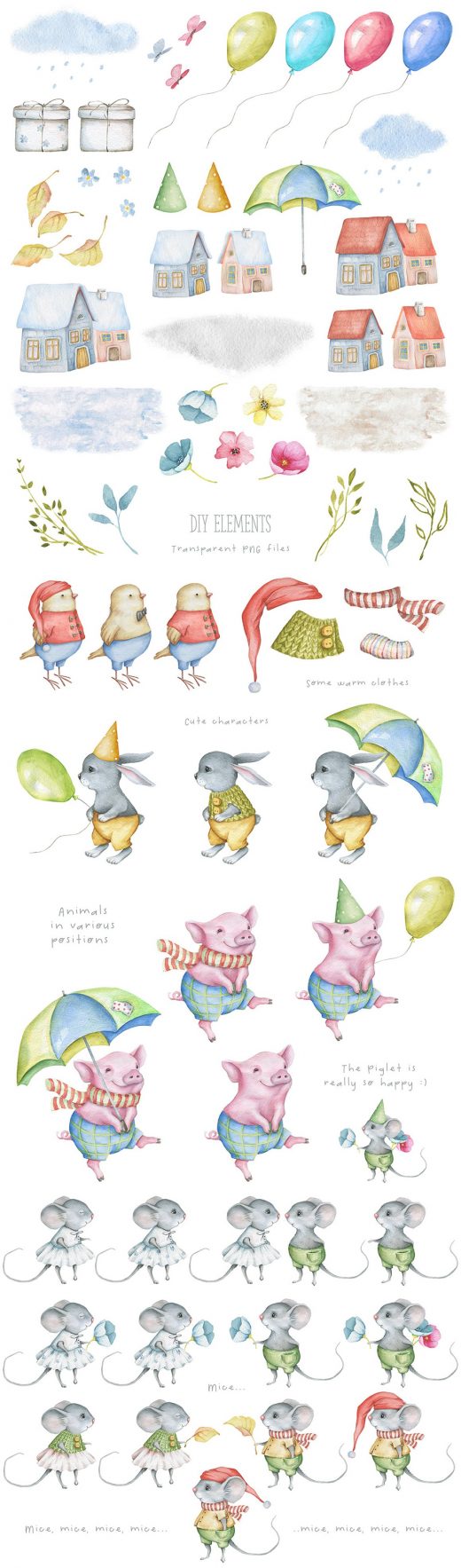 playful animals elements