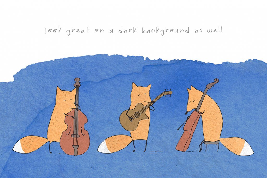 Instruments playing fox graphic