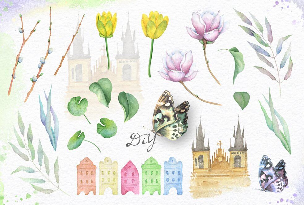 flower-watercolor-illustrations flower-watercolor-illustrations
