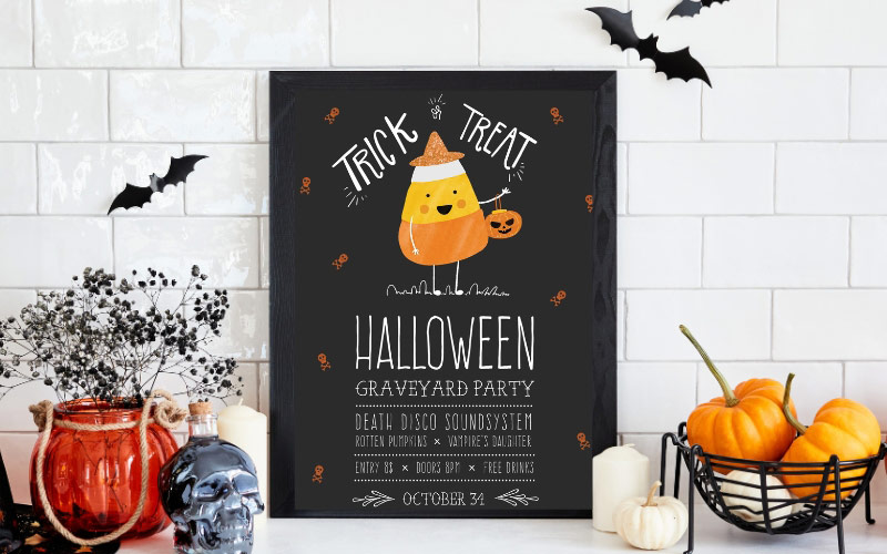 cute halloween night greeting card