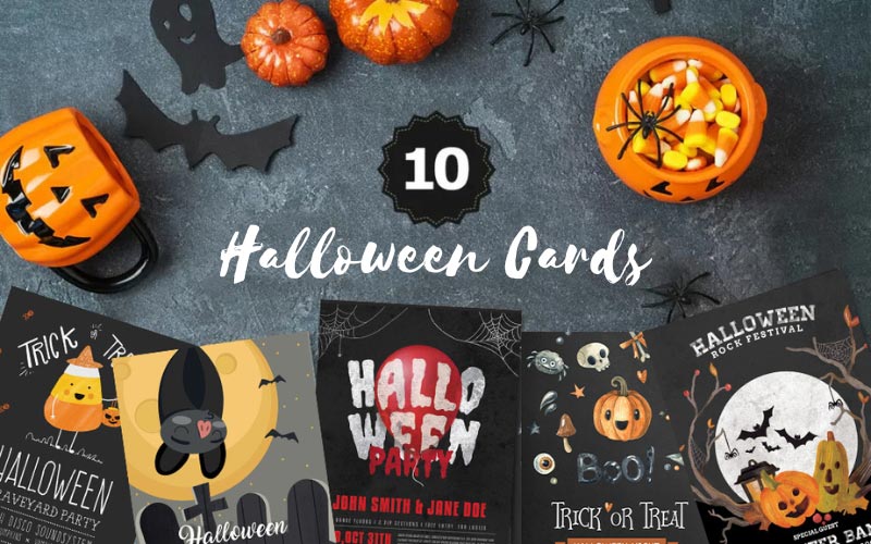 10 printable halloween cards collection main image