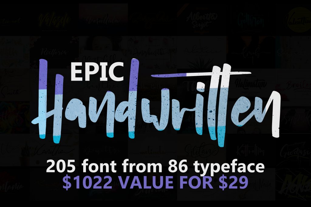 205 Epic Handwritten Fonts Bundle