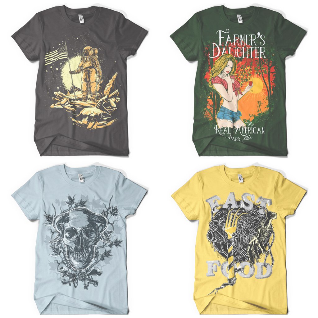 A preview of the Weird t shirt designs included in the T-shirt Bundle