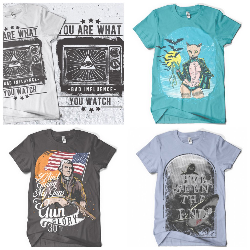 The t shirt designs included in the T-shirt Bundle