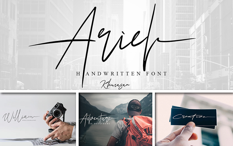 Ariel Handwritten fonts preview