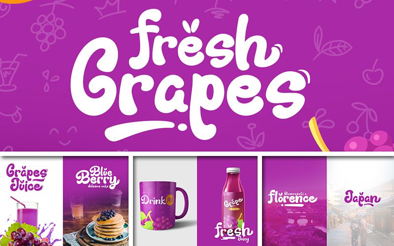 Fresh grapes font preview