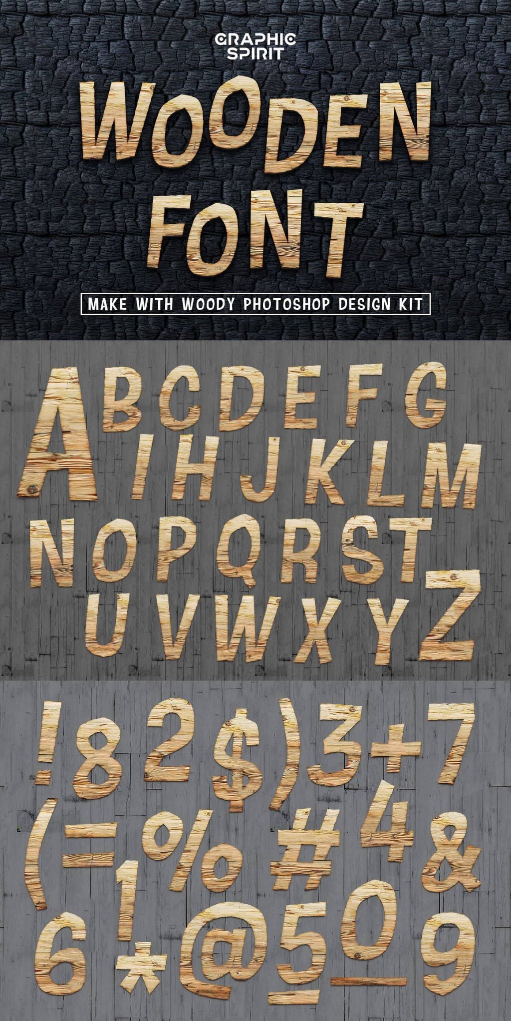 wooden font