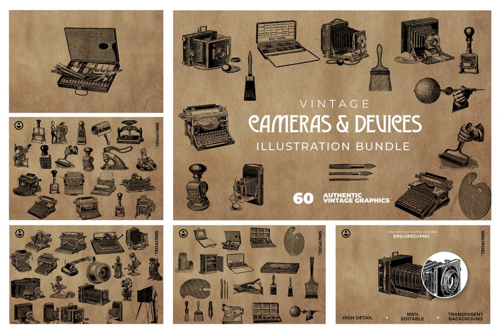 vintage-camera-devices-illustrations