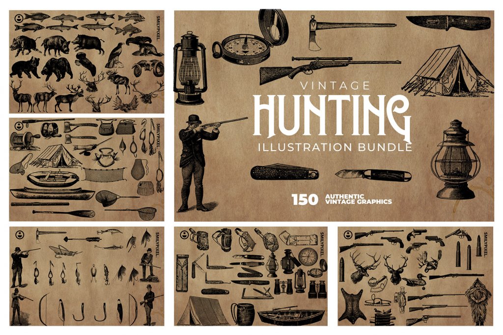 vintage-hunting-illustration