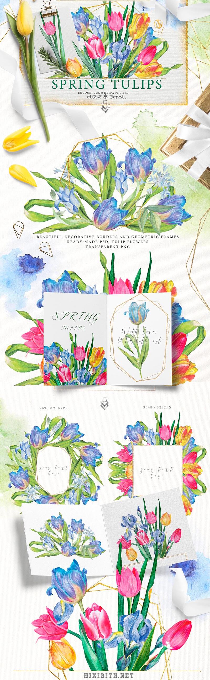 spring tulips bouquets preview and mockups spring tulips bouquets preview and mockups