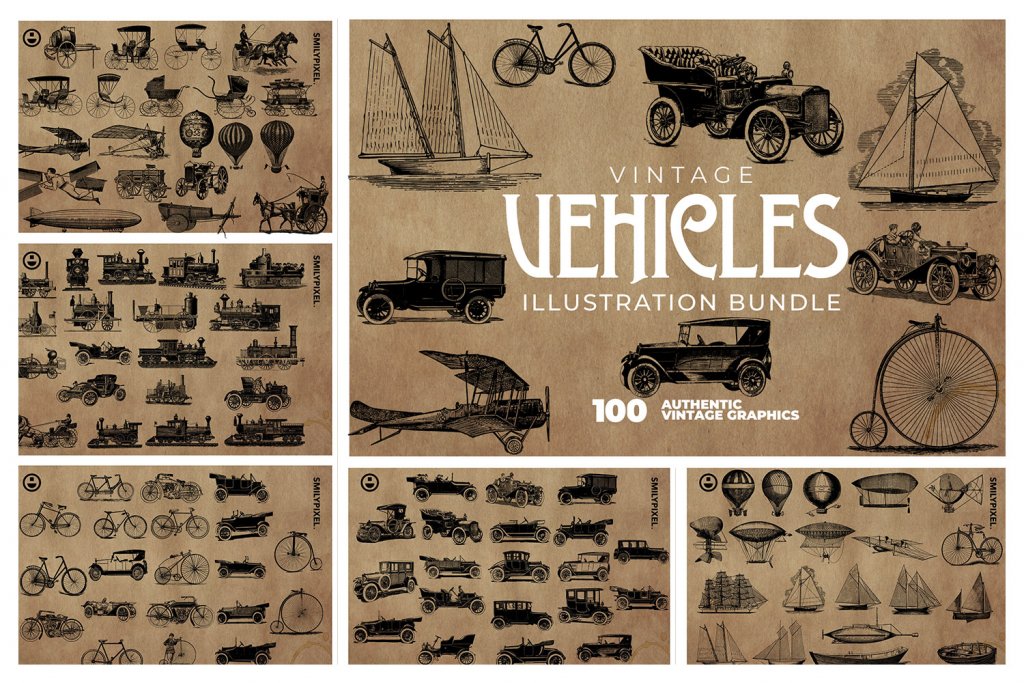 vintage-vehicles-illustration