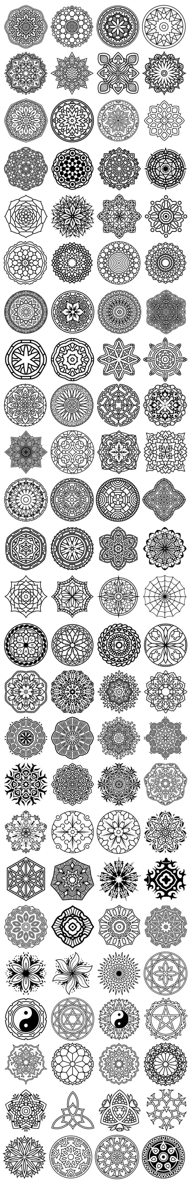 Vector Mandala design Ornaments collage