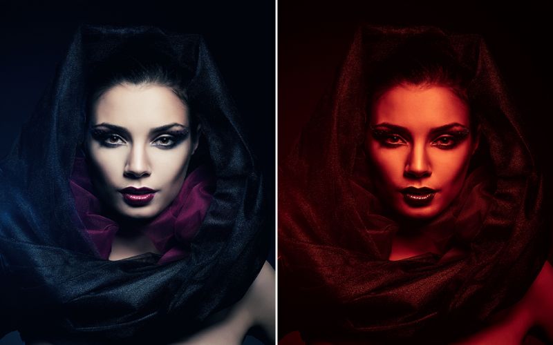 A Duotone Professional Lightroom Preset applied to a girl's image