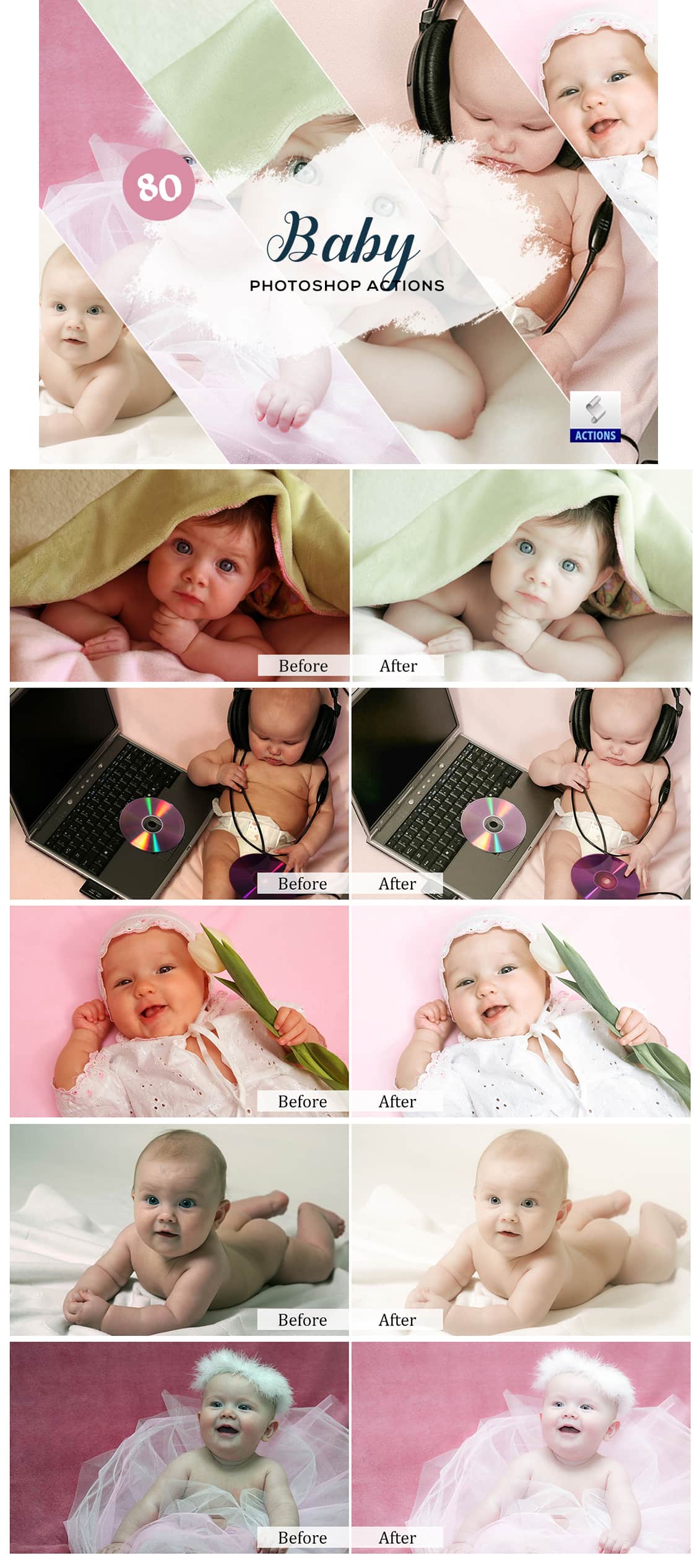 newborn editing actions newborn photography actions