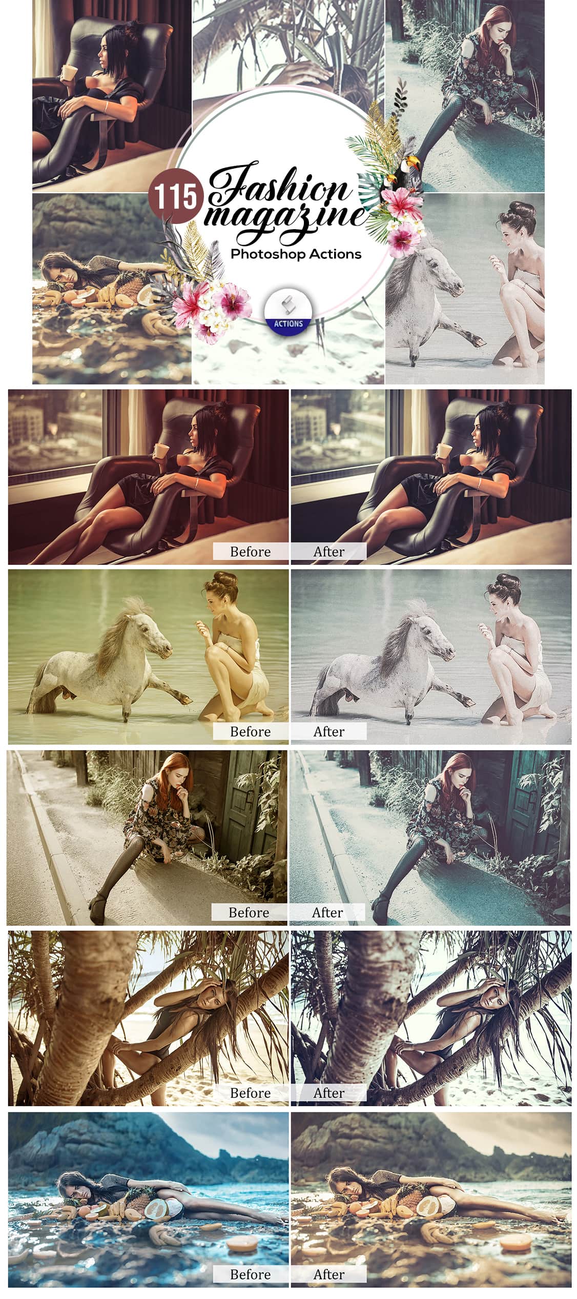 photoshop fashion actions magazine print effect photoshop