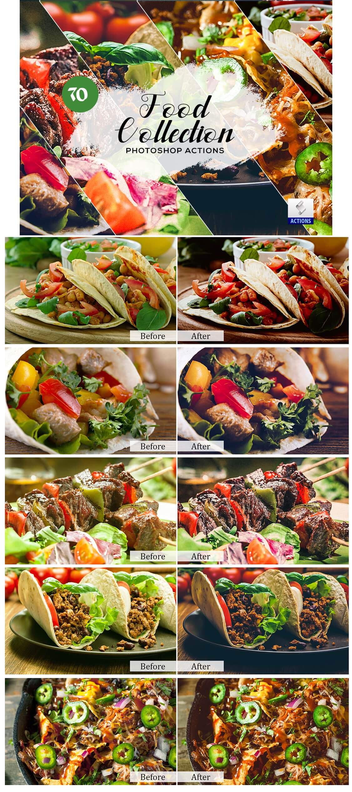 food action photoshop photoshop action food photography