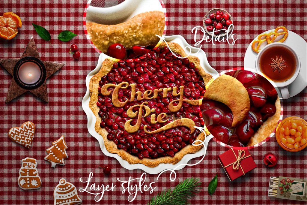 cherry pie Christmas edition - layer styles