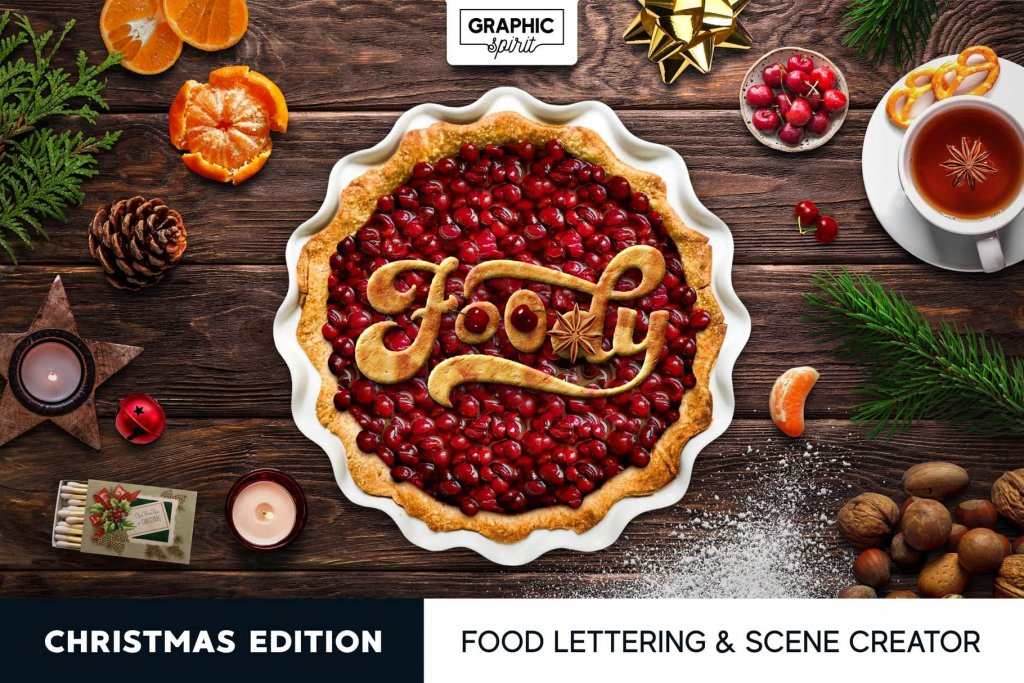 Foody Christmas edition - food lettering and scene creator 