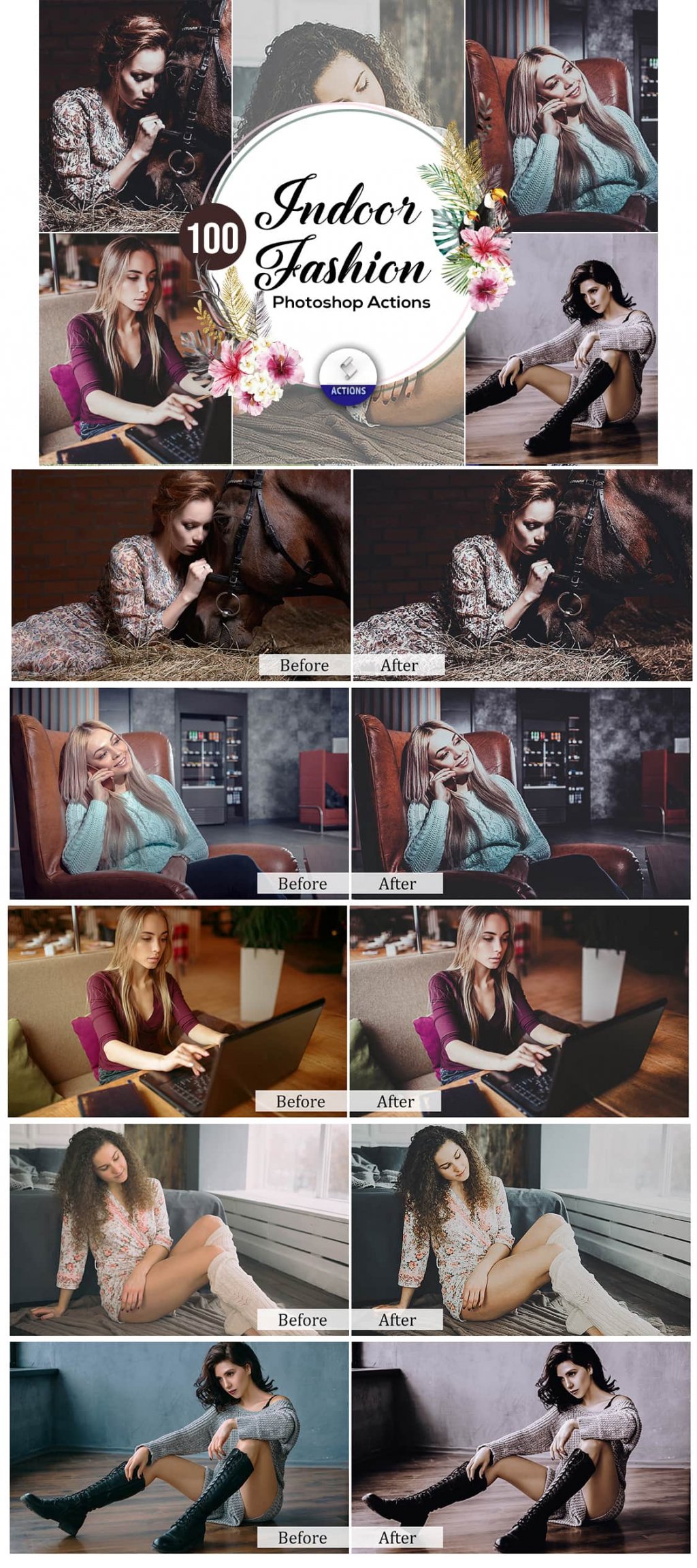 Indoor fashion photoshop actions