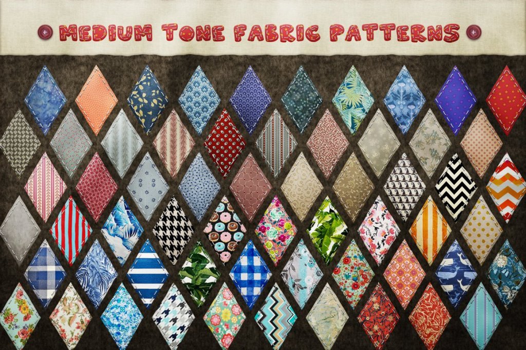 Patchwork Effect Photoshop Toolkit - medium tone fabric patterns