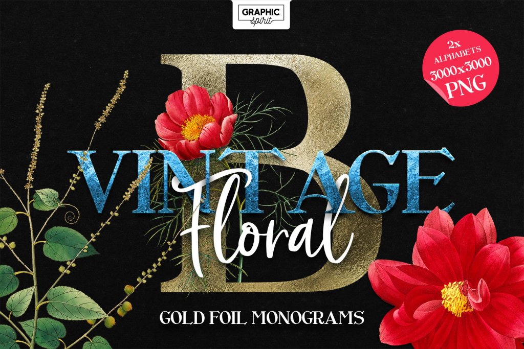 vinatge Floral Monograms