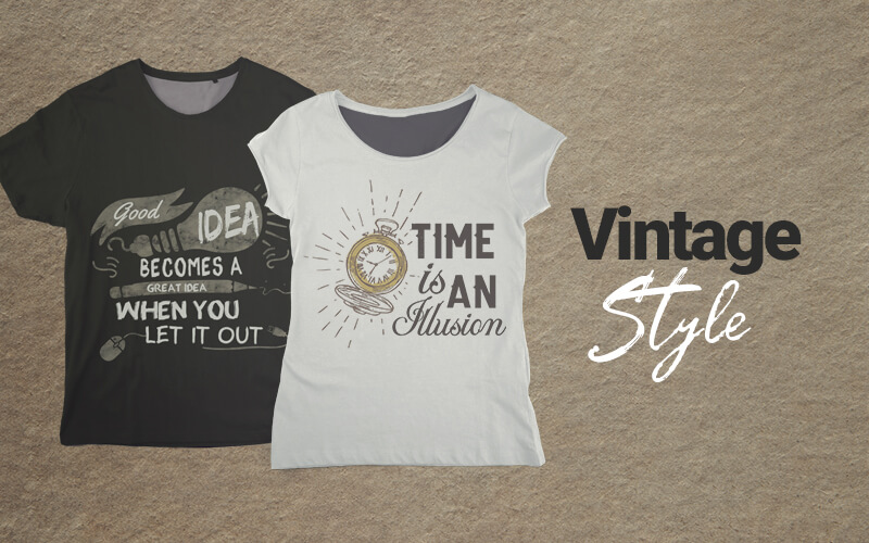 vintage style shirt mockup psd front and back