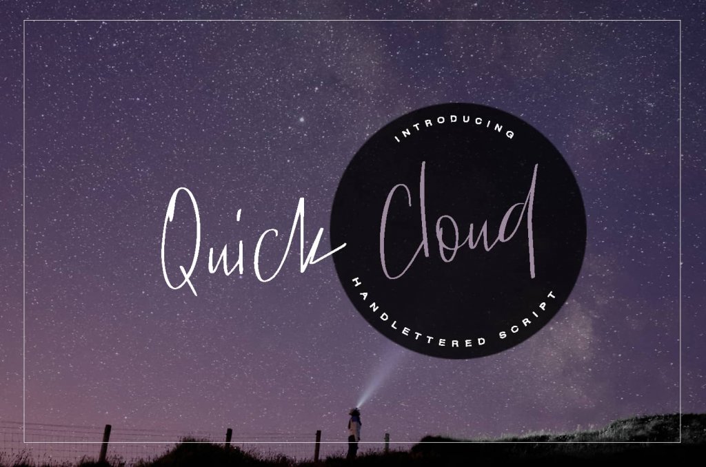quick cloud hand lettered script font included in the eternal fonts