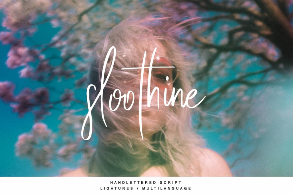 sloothine hand lettered script font included in the eternal fonts