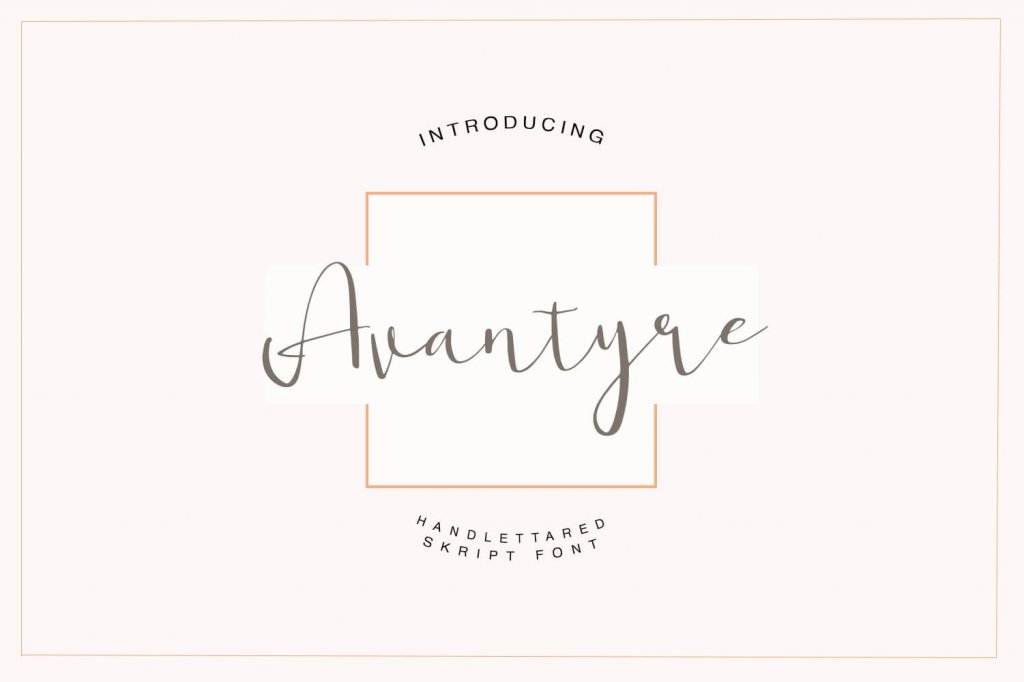 avantyre hand lettered script font included in the eternal fonts