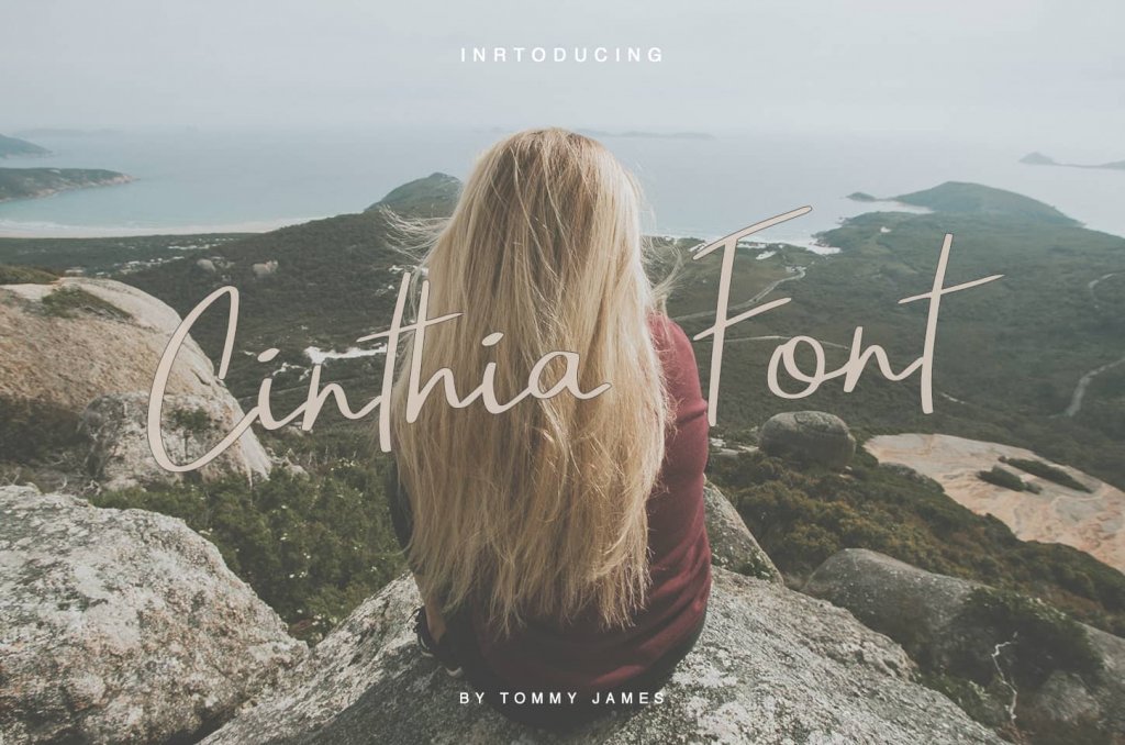 cinthia font - handlettered font included in the eternal fonts
