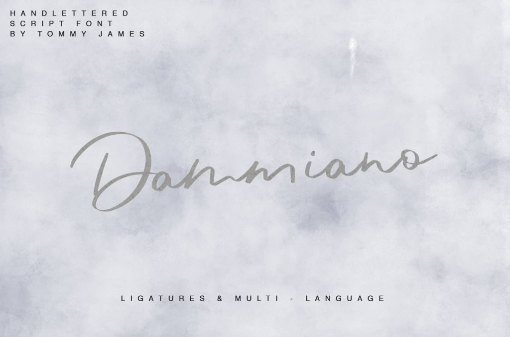 dammiano hand lettered script font included in the eternal fonts