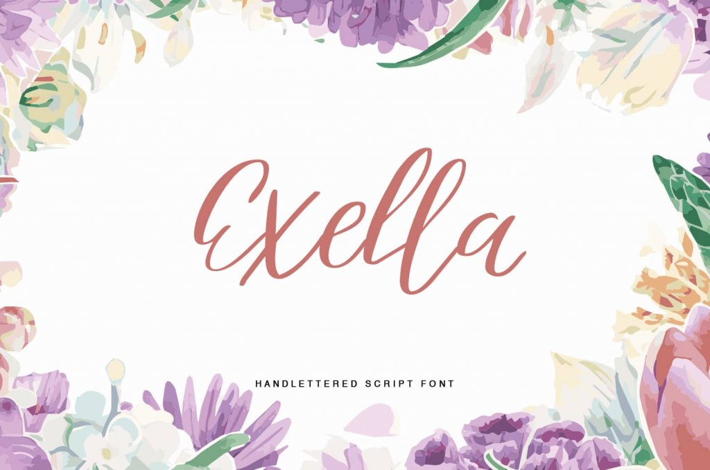 exella hand lettered script font included in the eternal fonts