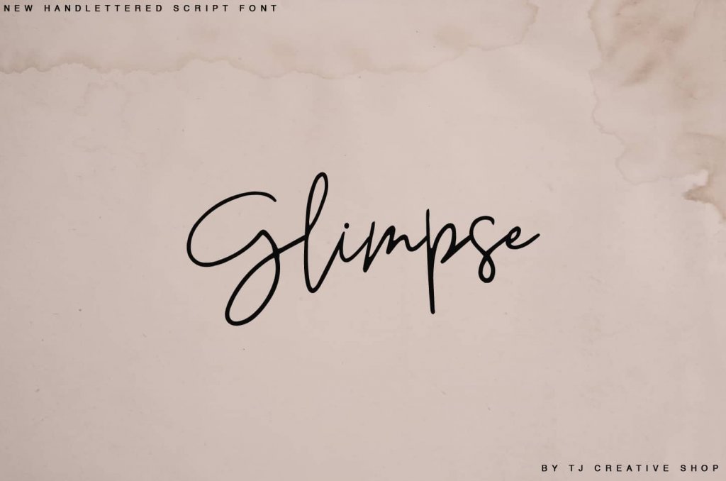 glimpse hand lettered script font included in the eternal fonts