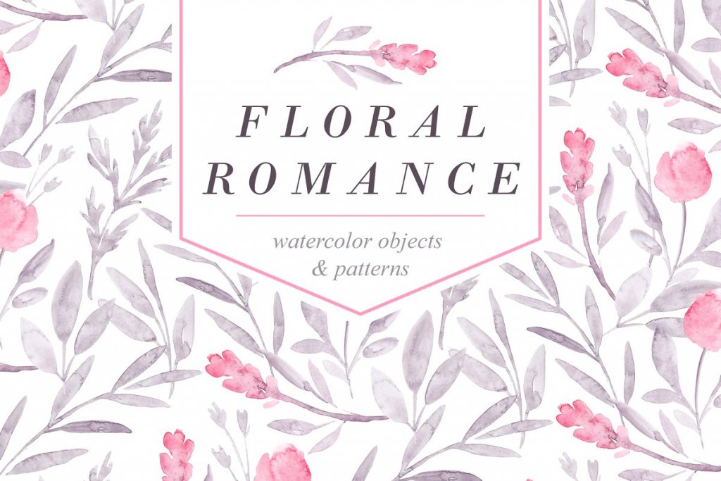 floral romance watercolor elements set feature image floral romance watercolor elements set feature image