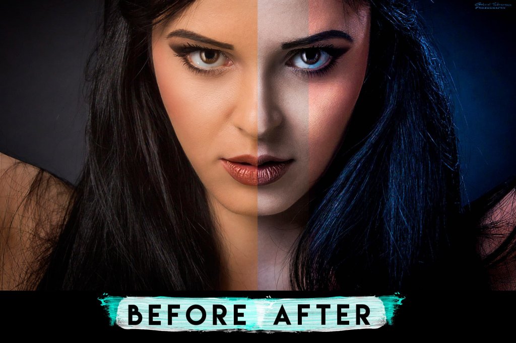 before and after using lightroom presets